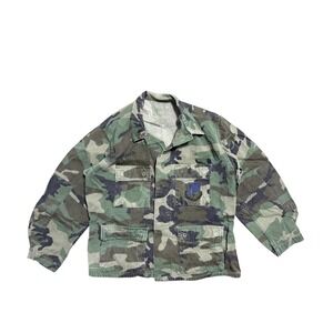 vgt US Army BDU Shirt‎ Jacket Mens Large Short Woodland Camo Ripstop Field Patch